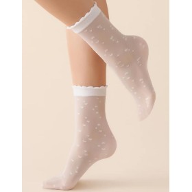 Тонкие носки с узором Gabriella 710 LOVIE 20 den белый, Цвет: белый, Размеры: UN