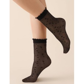 Тонкие носки с узором Gabriella 710 LOVIE 20 den чёрный, Цвет: чёрный, Размеры: UN