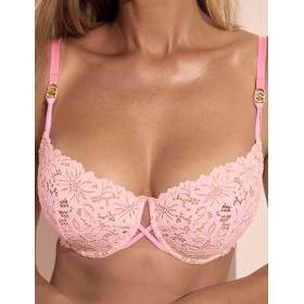 Мягкий кружевной балконет Kinga NEL 1187-SC, Цвет: розовый, Размеры: 65F