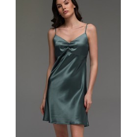 Шёлковая однотонная сорочка Mia-Amore EVANGELINA 4570, Цвет: зеленый, Размеры: M