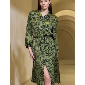 Удлиненная шёлковая рубашка Mia-Amore IRMA 4157, Цвет: оливковый, Размеры: 2XL