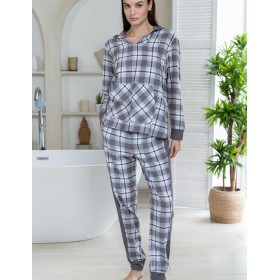 Комплект из хлопковой фланели Mia-Amore Mr&Mrs SMITH 5105 серо-голубой, Цвет: серо-голубой, Размеры: S