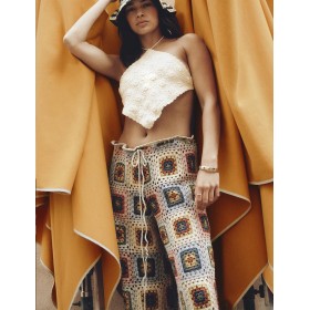 Ажурные пляжные брюки Agua Bendita 15191 ROOTS HARVEST, Цвет: белый, Размеры: S