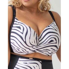 Мягкий купальный лиф Kris Line TROPEA soft full cup, Цвет: черный+белый, Размеры: 90I