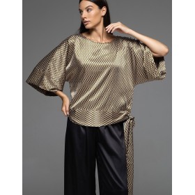 Атласный брючный комплект Mia-Amore INNA 7525, Цвет: мультколор, Размеры: XL