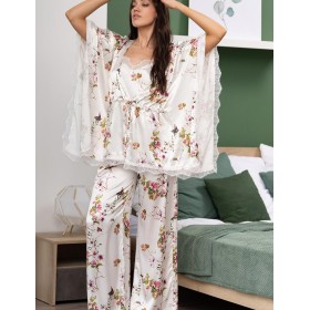 Шёлковый комплект-тройка Mia-Amore VIKKI 4636, Цвет: молочный, Размеры: 3XL