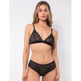 Комплект Sielei ANIMALIER 7736+7735 триангул + слипы nero, Цвет: nero (черный), Размеры: 90B