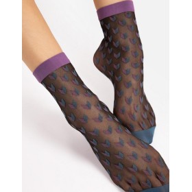 Носки с узором Fiore 1176/G DIZZY 20 den чёрный/синий, Цвет: чёрный/синий, Размеры: UN