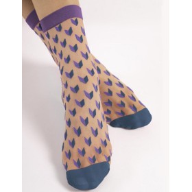 Носки с узором Fiore 1176/G DIZZY 20 den телесный/синий, Цвет: телесный/синий, Размеры: UN