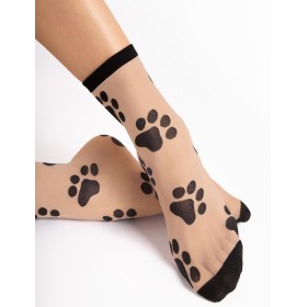 Носки с узором Fiore 1192/G PAWPAW 20 den телесный/чёрный, Цвет: телесный/чёрный, Размеры: UN