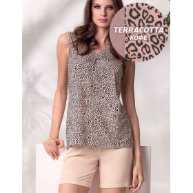 Пижама топ с шортами Lormar MADAGASCAR 652593CO terracotta, Цвет: terracotta (кофе), Размеры: XL