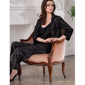Атласный комплект-тройка Mia-Mella CLEVER 8946 черный, Цвет: черный, Размеры: 3XL