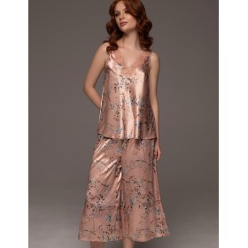 Комплект из топа и укороченных брюк Mia-Amore FIORA 4645, Цвет: персиковый, Размеры: 3XL