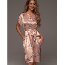 Туника из принтованного шёлка Mia-Amore FIORA 4647, Цвет: персиковый, Размеры: S/M