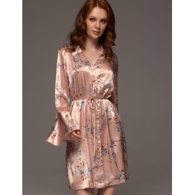 Платье-рубашка на пуговицах Mia-Amore FIORA 4648, Цвет: персиковый, Размеры: M