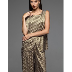 Атласный брючный комплект Mia-Amore INNA 7526, Цвет: мультколор, Размеры: L