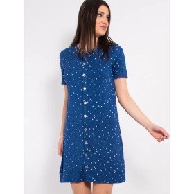 Рубашка-халат из вискозы Sielei LEAVES LV22 blu, Цвет: blu (синий), Размеры: L