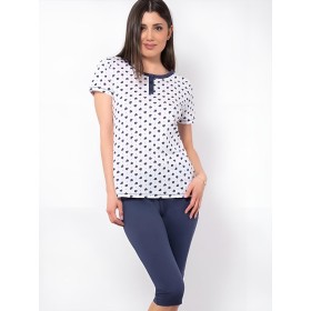 Хлопковая пижама Sielei LOVE LO11 blu, Цвет: blu (синий), Размеры: M