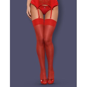 Чулки Obsessive S800 STOCKINGS красный, Цвет: красный, Размеры: S/M