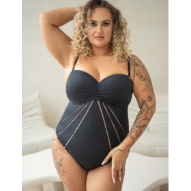 Слитный купальник бандо Kris Line SOLAR body MHM, Цвет: черный, Размеры: 70E