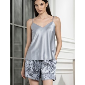 Шёлковая пижама с шортами Mia-Amore ARGENTA 4232, Цвет: стальной, Размеры: L