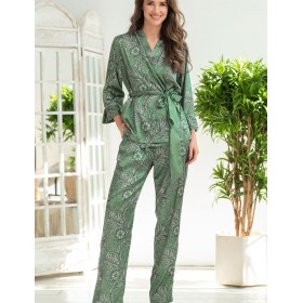 Атласный комплект-тройка Mia-Amore ELOISA 7485, Цвет: мятный, Размеры: 2XL