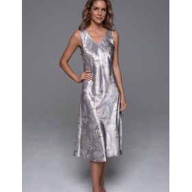 Классическая шёлковая сорочка Mia-Amore LA PERLA 4718, Цвет: жемчужный, Размеры: 3XL