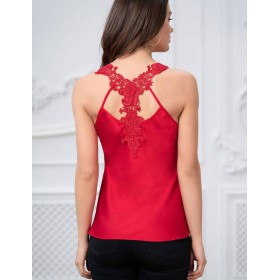 Топ атласный с кружевной спинкой Mia-Amore MILAN 8329 красный, Цвет: красный, Размеры: XS