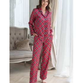 Классическая пижама в клетку Mia-Mella CHESTER 7376, Цвет: красный+черный, Размеры: 2XL