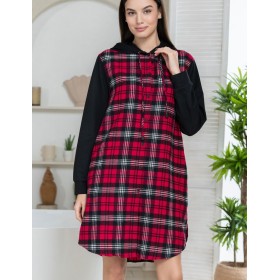 Домашняя рубашка с капюшоном Mia-Amore Mr&Mrs SMITH 5107 красно-черный, Цвет: красно-черный, Размеры: S