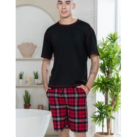 Мужской комплект с шортами Mia-Amore Mr&Mrs SMITH 5108 красно-черный, Цвет: красно-черный, Размеры: 2XL