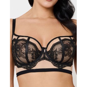 Мягкий бюстгальтер балконет Subtille BELINDA BLACK balconette soft, Цвет: черный+бежевый, Размеры: 75D