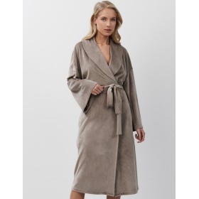 Тёплый халат с широкими рукавами Aruelle CAPUCINE, Цвет: капучино, Размеры: S