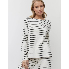 Полосатый пижамный комплект Aruelle JUSTINE SET, Цвет: кремовый/чёрный, Размеры: S