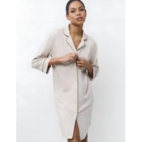 Домашняя рубашка из вискозы Aruelle KARINE, Цвет: светло-бежевый, Размеры: M