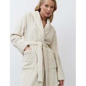 Теплый халат с поясом Aruelle LINETTE, Цвет: светло-бежевый, Размеры: XL