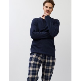 Пижама мужская Aruelle LUC, Цвет: тёмно-синий/бежевый, Размеры: M