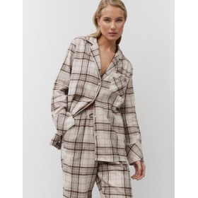 Фланелевая пижама с брюками Aruelle MAELLE, Цвет: бежевый, Размеры: S