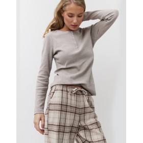 Пижама с фланелевыми брюками Aruelle MARTINA, Цвет: бежевый, Размеры: S