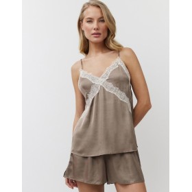 Пижама из топа и шорт Aruelle MILA, Цвет: капучино, Размеры: S