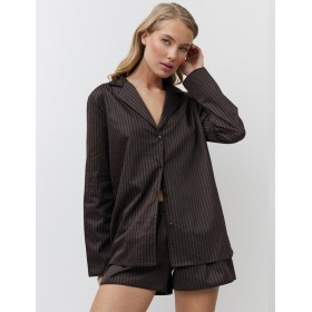 Хлопковая пижама с шортами Aruelle NOEMIE, Цвет: шоколадный, Размеры: S