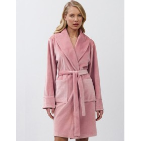 Короткий халат под пояс Aruelle VEA, Цвет: розовый, Размеры: M