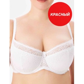 Кружевной бюстгальтер на поролоне Lina A 6086 красный, Цвет: красный, Размеры: 80C