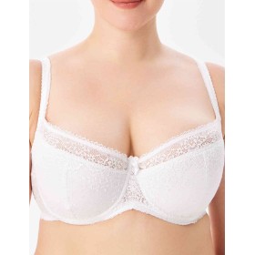 Кружевной бюстгальтер на поролоне Lina A 6086 белый, Цвет: белый, Размеры: 80D