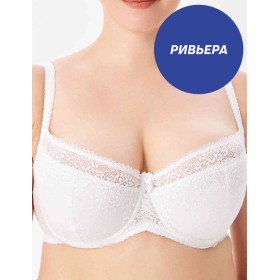 Кружевной бюстгальтер на поролоне Lina A 6086 ривьера, Цвет: ривьера, Размеры: 70F