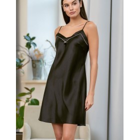 Чёрная короткая сорочка Mia-Amore ALICIA 4071, Цвет: черный, Размеры: 3XL