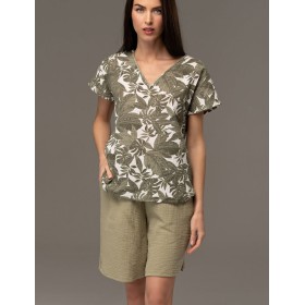 Пижама из хлопкового муслина Mia-Amore AVANTA 5372, Цвет: оливковый, Размеры: 5XL