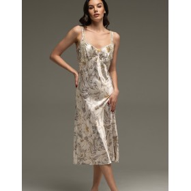 Длинная шёлковая сорочка Mia-Amore EILIN 4578, Цвет: брют, Размеры: 3XL