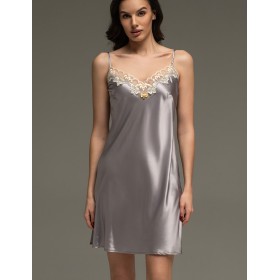 Шёлковая сорочка Mia-Amore EILIN 4581, Цвет: серый, Размеры: 3XL