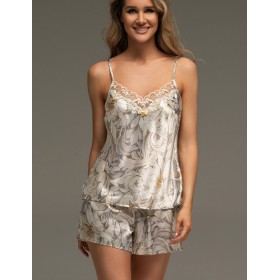 Шёлковая пижама с шортами Mia-Amore EILIN 4582, Цвет: брют, Размеры: 3XL